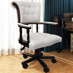 vidaXL Chaise de bureau pivotante Blanc