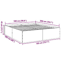 Vidaxl Cadre de lit blanc 180x200 cm bois d'ingénierie pas cher