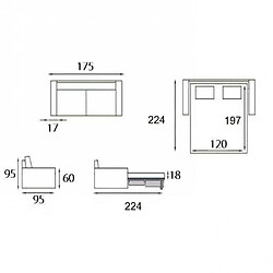 Inside 75 Canapé convertible express 120 IMPERIAL matelas 22 cm sommier métal microfibre Nabucka chocolat pas cher