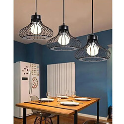 Stoex Suspensions Industrielle Lustre Abat-Jour Cage en Métal Lampe de plafond Corde Ajustable Décoration pour restaurant Chambre Salon