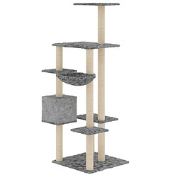 Arbre à chat avec griffoirs,niche pour chat en sisal Gris clair 142 cm -MN78730 pas cher