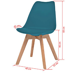 vidaXL Chaises à manger lot de 4 Turquoise Plastique pas cher