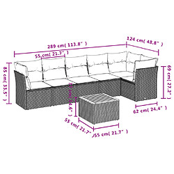 Avis vidaXL Salon de jardin avec coussins 7 pcs gris résine tressée