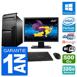 PC Tour Lenovo M93p Ecran 22" Intel G3220 RAM 32Go Disque 500Go Windows 10 Wifi - Occasion