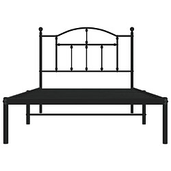 Maison Chic Lit adulte - Cadre de lit métal avec tête de lit,Structure du lit Contemporain pour chambre noir 100x190 cm -MN70699 pas cher