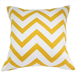 45cm Bande Vague Coton Coussin Carré De Cas De Couverture De Coussin Décor Jaune