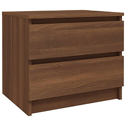 Maison Chic Table de chevet,Table de Nuit,Meuble de Rangement Chêne marron 50x39x43,5 cm Bois d'ingénierie