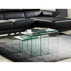 Vente-Unique Tables basses gigognes MINKA - Verre courbé 