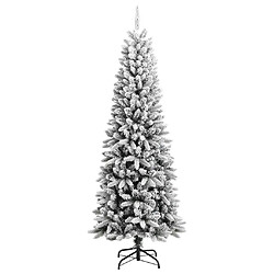 vidaXL Sapin de Noël artificiel avec neige floquée 210 cm PVC et PE