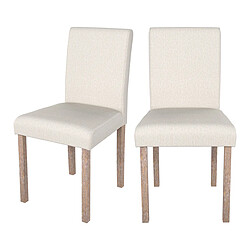 Rendez Vous Deco Chaise Havane en tissu beige (lot de 2)