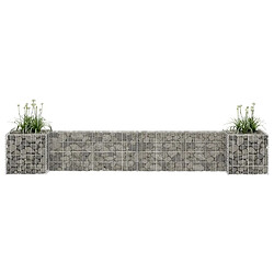 Maison Chic Jardinière à gabion,Bac à fleurs - pot de fleur en H Fil d'acier 260x40x40 cm -GKD88126