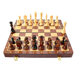 Jeu D'échecs En Bois Pliable Pliable Fait Main échiquier 45cm avec étui de Rangement Gadget de nettoyage bleu