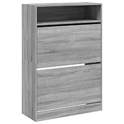 Maison Chic Armoire à chaussures 2 tiroirs | Meuble de rangement à chaussures Meuble d'Entrée rabattables sonoma gris -MN29390