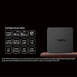 Universal T95N Smart TV-box pour Android S905 Quad Core WiFi 1G / 8G 4K Media Player