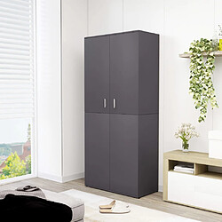 vidaXL Armoire à chaussures Gris 80x39x178 cm Bois d'ingénierie