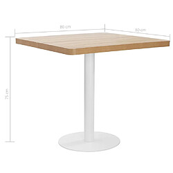 vidaXL Table de bistro Marron clair 80x80 cm MDF pas cher