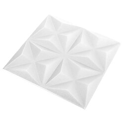 Avis vidaXL Panneaux muraux 3D 12 pcs 50x50 cm blanc origami 3 m²