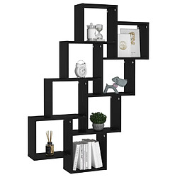 Avis Maison Chic Étagère cube murale,Etagère de rangement flottante Noir 90x15x119 cm Aggloméré -MN44149