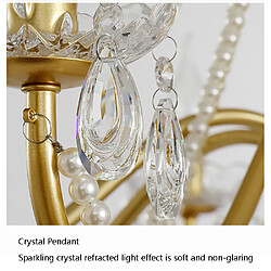 Acheter Universalis American Crystal Living Room Lamp Vintage Iron Chandelier