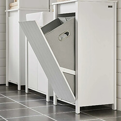 Acheter SoBuy BZR100-W Armoire à Linge, Corbeille à Linge, Meuble Bas de Salle de Bain, Meuble de Rangement avec 1 Panier à Linge Amovible