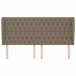 Avis Maison Chic Tête de lit scandinave avec oreilles,meuble de chambre Taupe 203x23x118/128 cm Tissu -MN70496