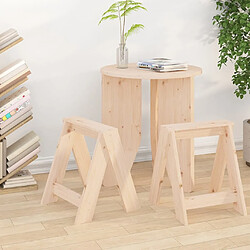 vidaXL Tabourets lot de 2 40x40x45 cm bois massif de pin 