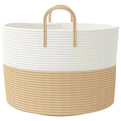 Acheter vidaXL Panier de rangement beige et blanc Ø51x33 cm coton