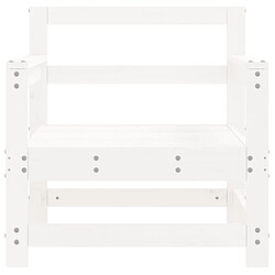 Acheter Maison Chic Lot de 2 Chaises de jardin,Fauteuil d'extérieur blanc bois massif de pin -MN16262