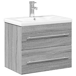 vidaXL Armoire lavabo de salle de bain avec bassin intégré sonoma gris