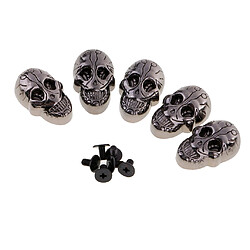 Acheter 5 Set Skull Head Screwback Studs Punk Rivers pour sacs Chaussures Leathercraft Black