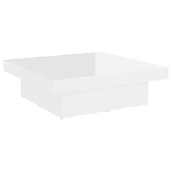 vidaXL Table basse blanc brillant 90x90x28 cm bois d'ingénierie