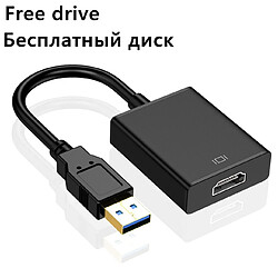 Universal Adaptateur HD 1080p USB 3.0 à HDMI Carte graphique externe Câble convertisseur audio/vidéo Support XP Win7/8 Plaqué or | Câble HDMI