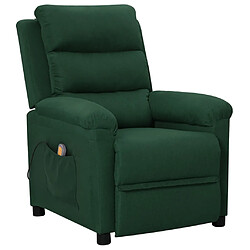 vidaXL Fauteuil de massage Vert foncé Tissu 