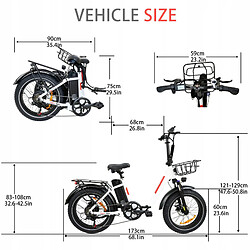 Autrement Vélo électrique Pliable BAOLUJIE DZ-2030 48V16AH,Moteur 750W 20*4.0”- Portée 80KM,40KM/H-Blanc