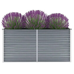 Maison Chic Jardinière,Lit surélevé de jardin - Bac à fleurs - pot de fleur Acier galvanisé 160x40x77 cm Gris -GKD75213