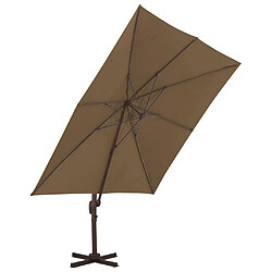 Avis Maison Chic Parasol Jardin | Parasol déporté avec mat en aluminium 300x300 cm taupe - GKD59241