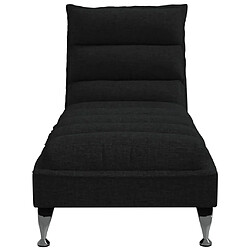 Avis vidaXL Chaise longue avec coussins noir tissu