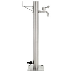 vidaXL Colonne à eau de jardin ronde Acier inoxydable 65 cm