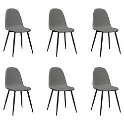 vidaXL Chaises à manger lot de 6 gris clair velours