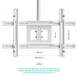 Acheter ONKRON Support TV Plafond Blanc pour 32 - 80 Pouces TV & Ecran, Support Television Plafond de 68 kg - Bras Articule TV Plafond VESA 100x100 - 600x400/Plafond Support TV Inclinable Pivotant N1L-W Blanc