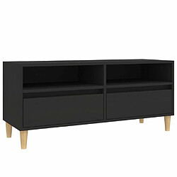 Maison Chic Meuble TV scandinave - Banc TV pour salon noir 100x34,5x44,5 cm bois d'ingénierie -MN43729