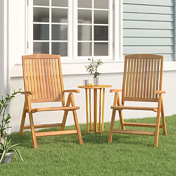 vidaXL Chaises de jardin inclinables lot de 2 bois massif de teck