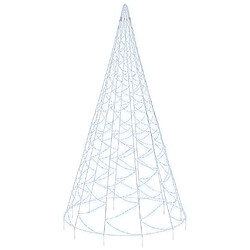 vidaXL Sapin de Noël sur mât de drapeau 3000 LED Blanc froid 800 cm