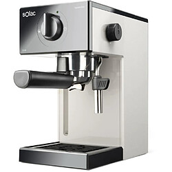 SOLAC Squissita Easy Ivory - Machine a expresso - 1050W - 20 bars - Pompe italienne - Systeme Double Cream - Noir et Ivoire