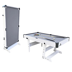 Cougar Hustle XL Table de Billard, Table Billard ConVERTible | Billard sur Table, Pliable 6ft BLANC / gris pour l'intérieur | Billard Pliable Accessoires inclus - 182,9 x 91,4 x 78,7 cm - 40kg