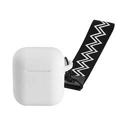 Wewoo Coque Protection Portable Casque de Bluetooth sans fil pour écouteurs en silicone Anti-sac rangement Dropproof avec dragonne pour Apple AirPods (Blanc)