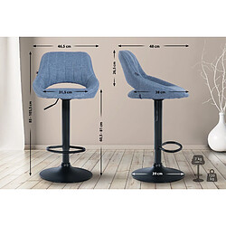 Non Tabouret de bar Milet tissu noir 