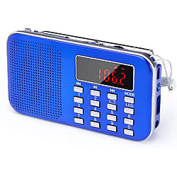 PRUNUS radio portable AM / FM / SD / AUX / USB avec batterie rechargeable de 1200 mAh bleu gris