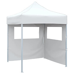 vidaXL Tente de réception pliable avec 2 parois 2x2 m Acier Blanc