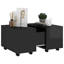 Avis vidaXL Table basse noir brillant 60x60x38 cm bois d'ingénierie